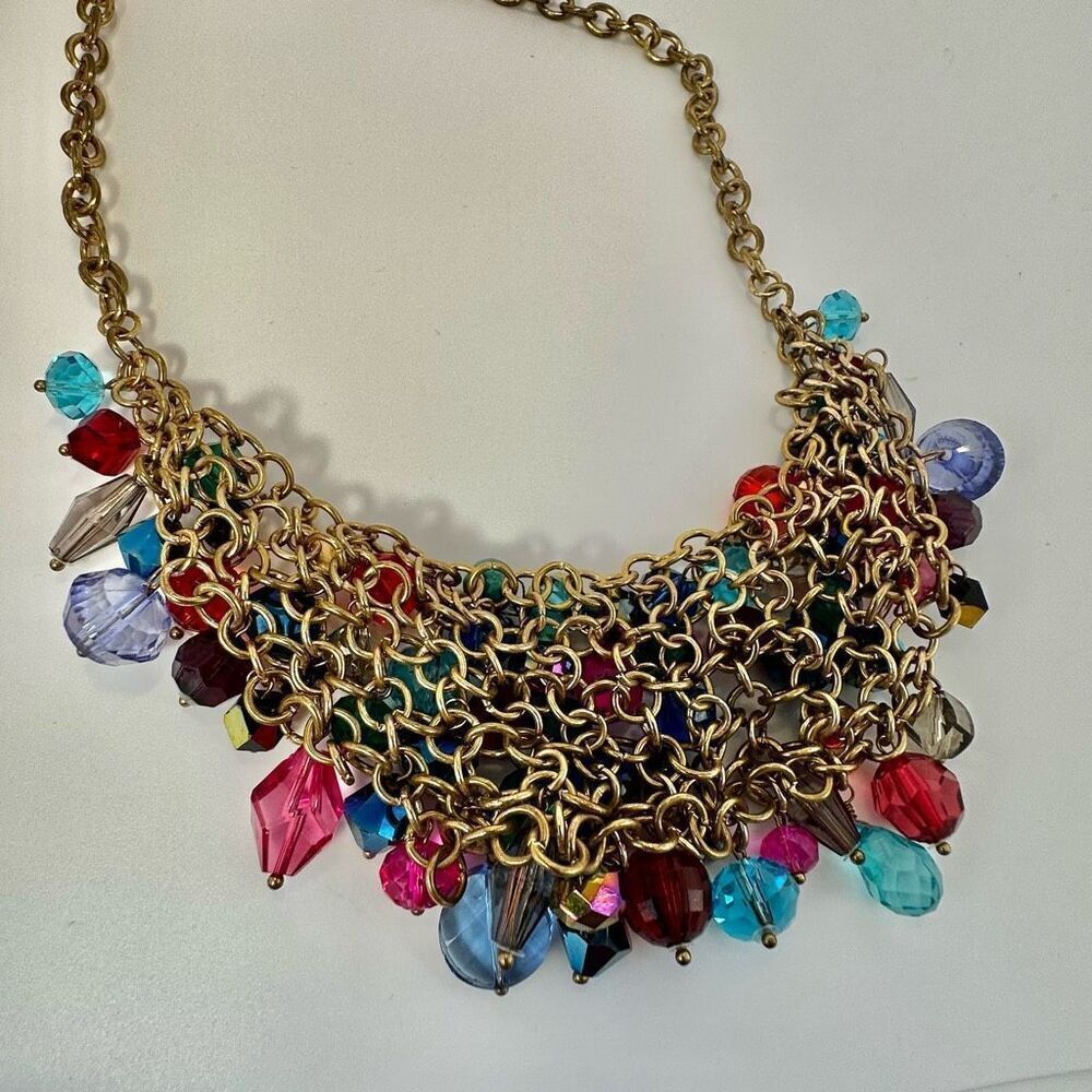Colorful crystal statement necklace - Picture 7 of 10